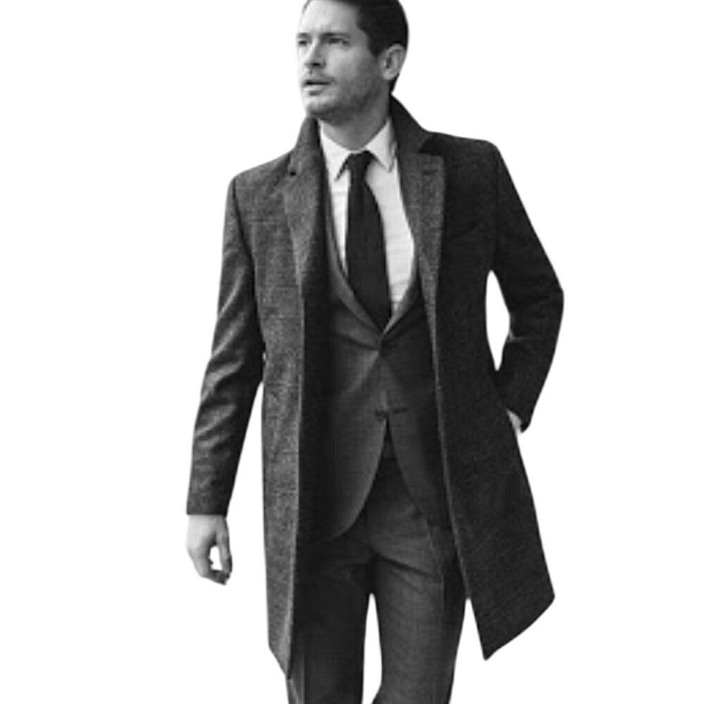 BAUMLER Malcolm Gray Glen Plaid‎ Wool Blend Overcoat Topcoat Blazer Style EU 52